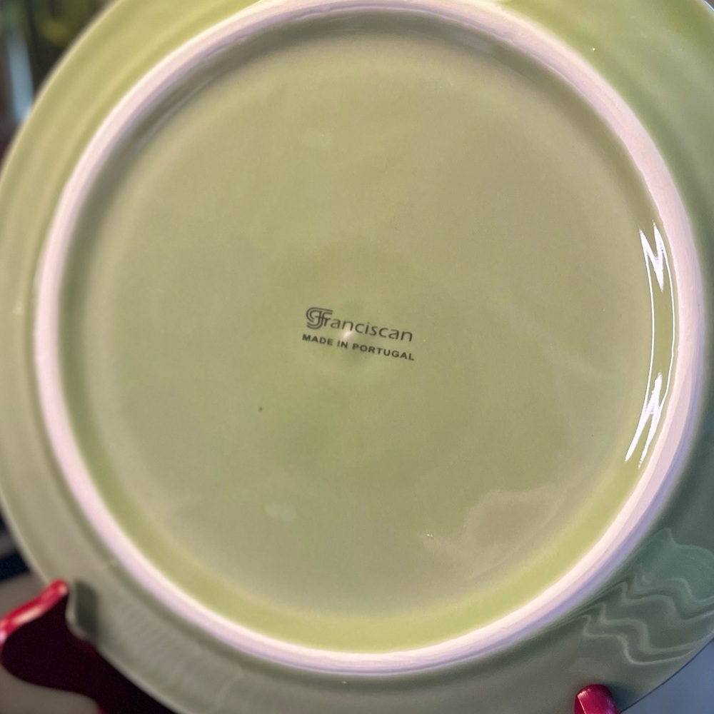 Vintage Franciscan Green Embossed Sculpted Ivy Salad/Dessert Plates (6) - Picture 4 of 4